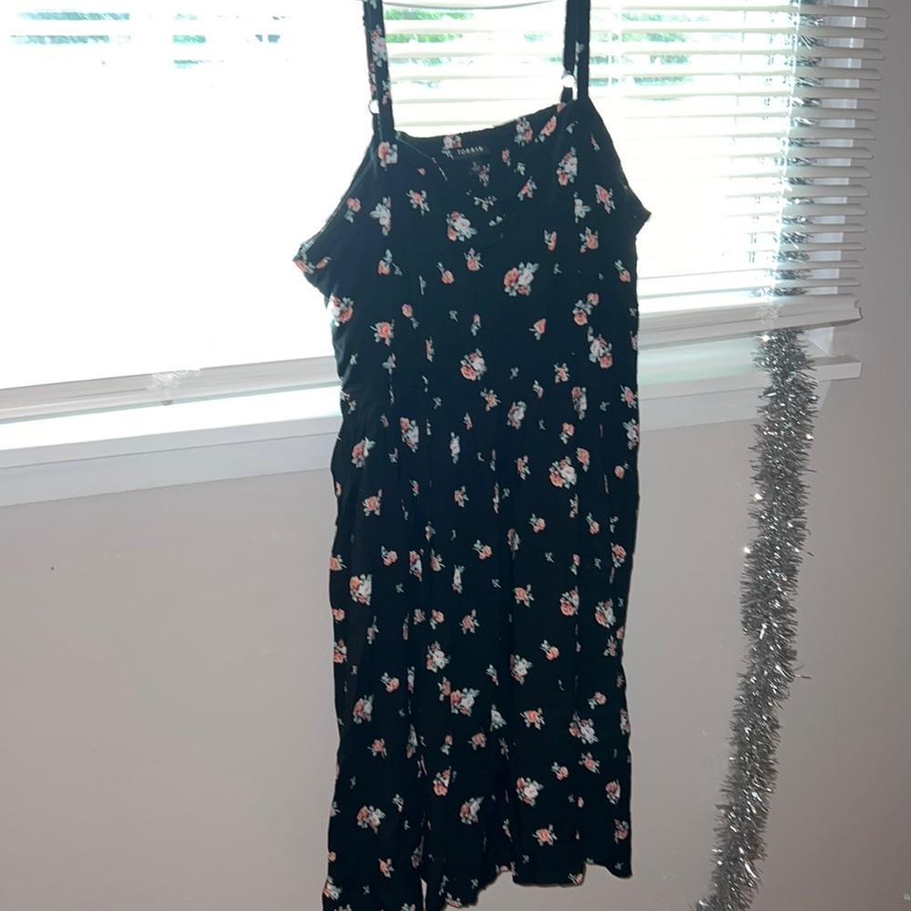 Black floral gauze dress from Torrid